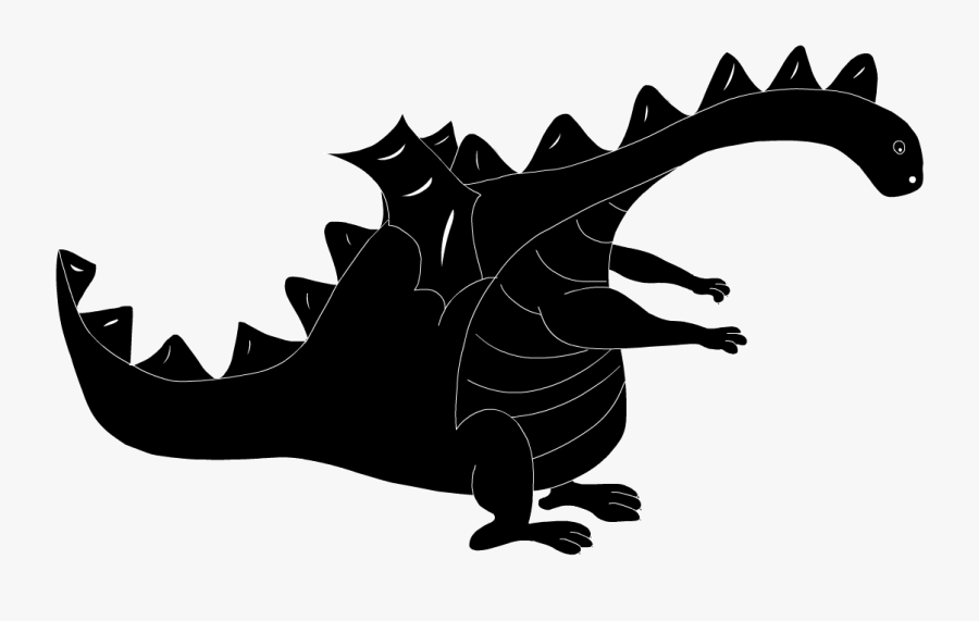 Cartoon Silhouette Font - Dragon Cartoon Silhouette Png, Transparent Clipart