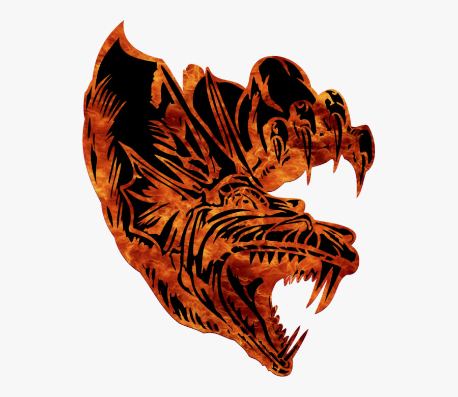 Dragon With Flames - Illustration, Transparent Clipart