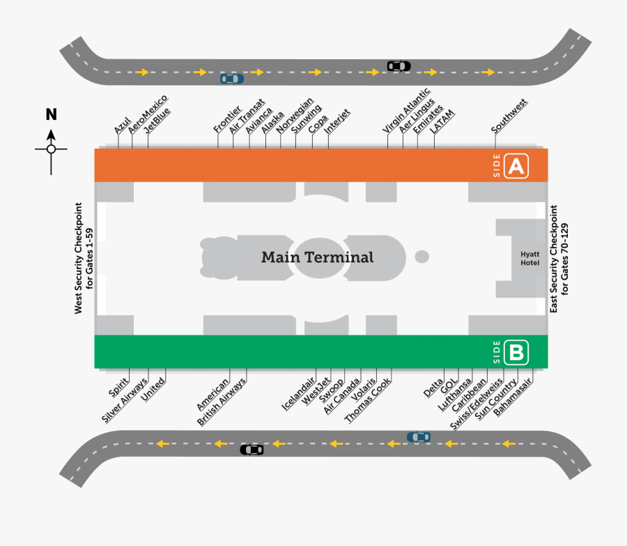 Transparent Boarding Pass Clipart - Main Terminal A And B Orlando, Transparent Clipart