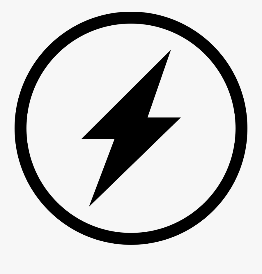 Circle For Free - Lightning In Circle Logo, Transparent Clipart