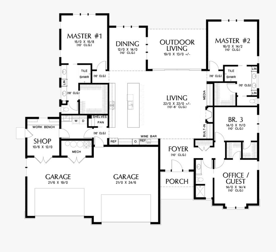 Ranch Drawing Farmhouse - House, Transparent Clipart