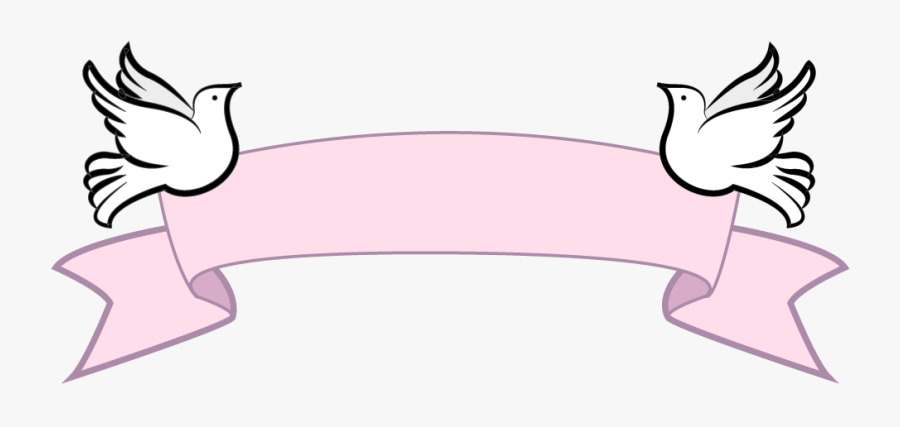 Doves With Ribbon Png, Transparent Clipart
