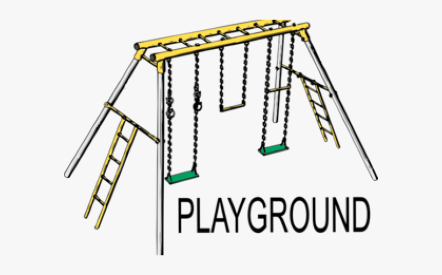 Playground Clipart Play Ground - Swings Black And White, Transparent Clipart