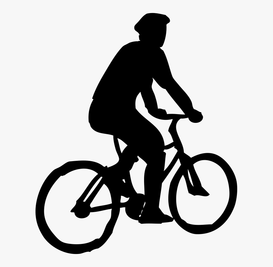 Bicyclist Sillouette - Silhouette Of Cyclist, Transparent Clipart
