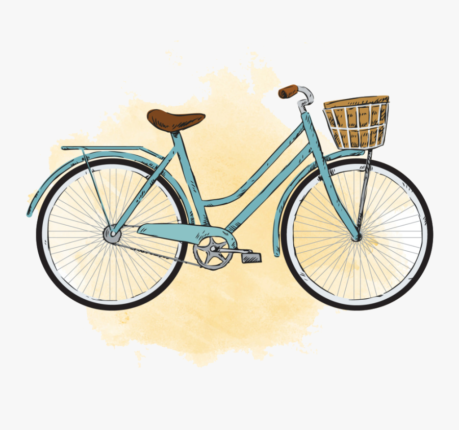 City Bicycle Watercolor Painting Vintage Clothing - Bicicleta Com O Guidão Alto, Transparent Clipart