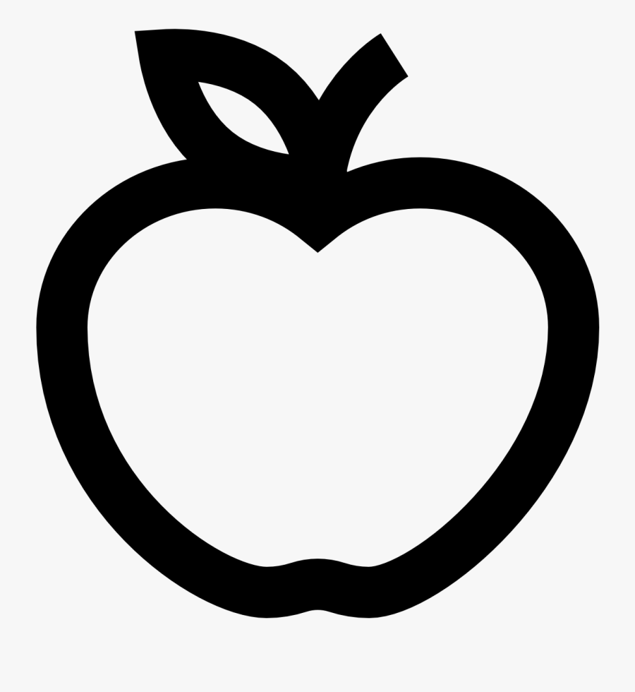 Fruits And Nuts - Apple Black And White Icon, Transparent Clipart