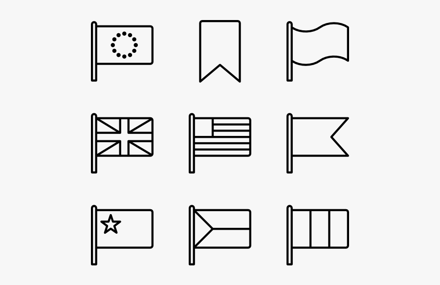 Flags Clipart Outline, Transparent Clipart