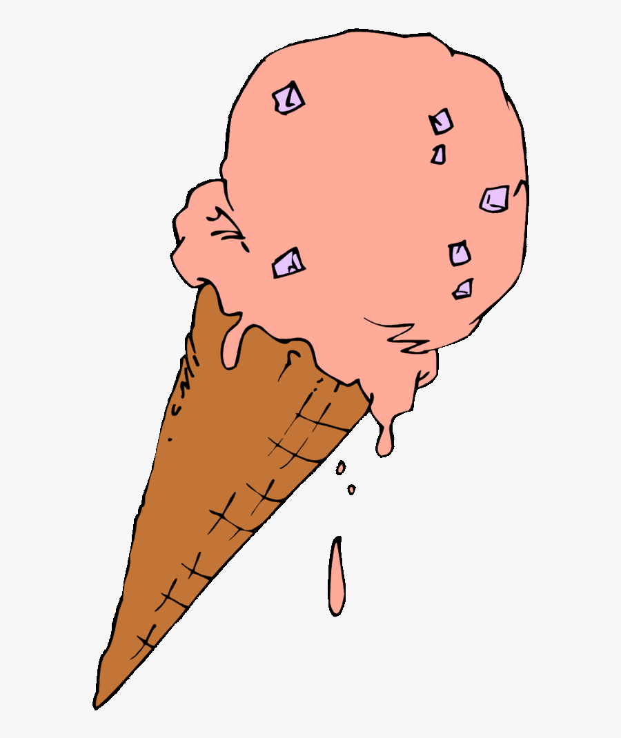 Dripping Ice Cream Cone - Dripping Ice Cream Scoop, Transparent Clipart