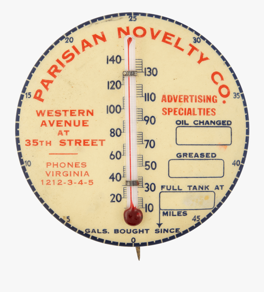 Parisian Novelty Company Thermometer - Eko Wital, Transparent Clipart