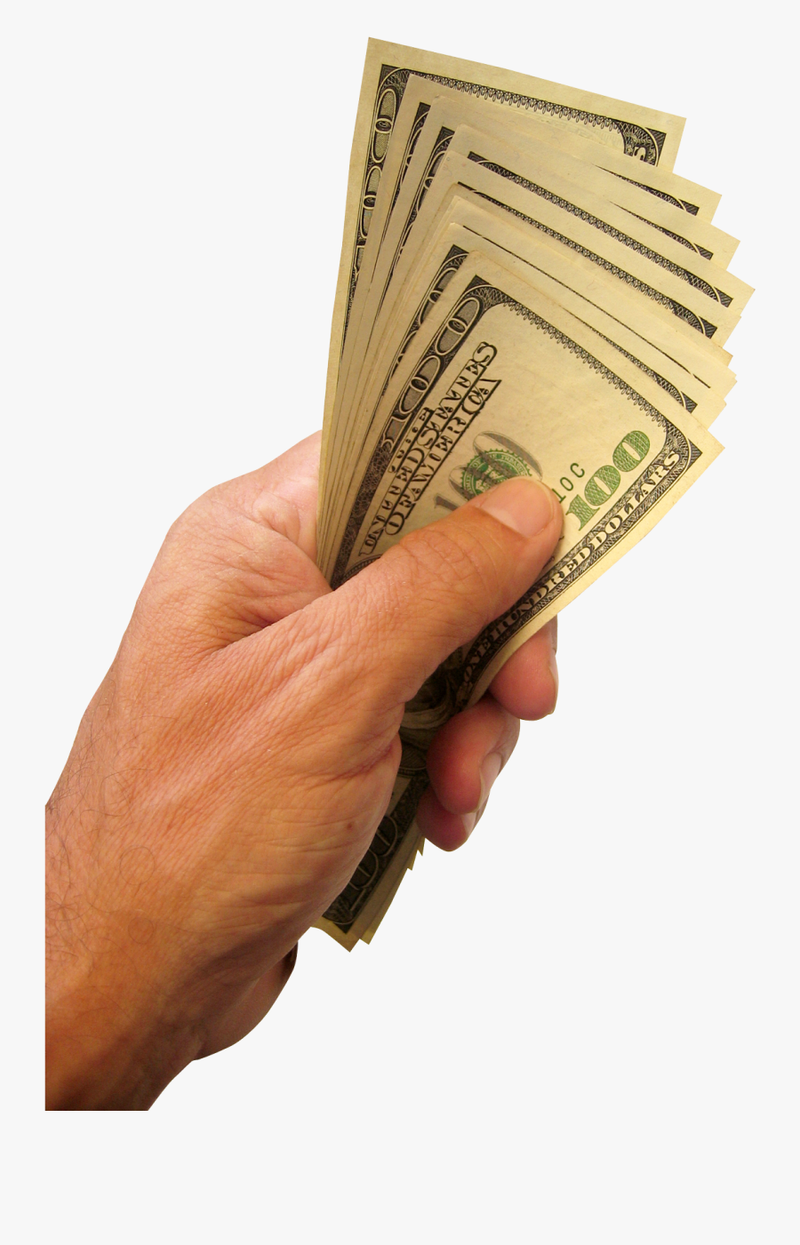 Hand Holding Dollars Money Transparent Image - Hand With Money Png, Transparent Clipart