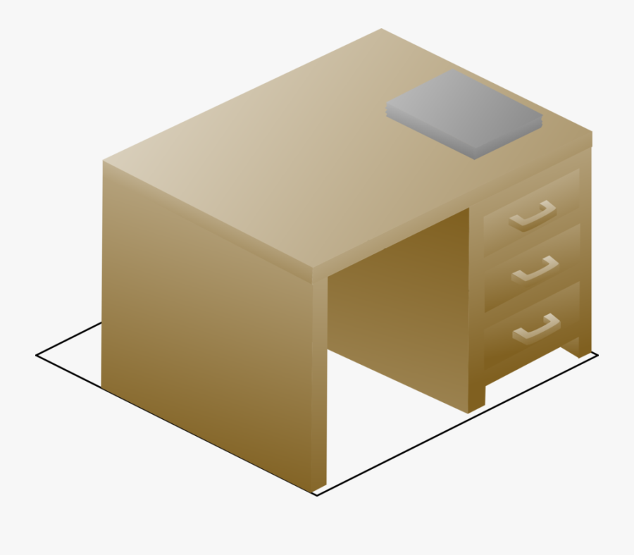 Box,angle,table - Isometric View Of Study Table, Transparent Clipart