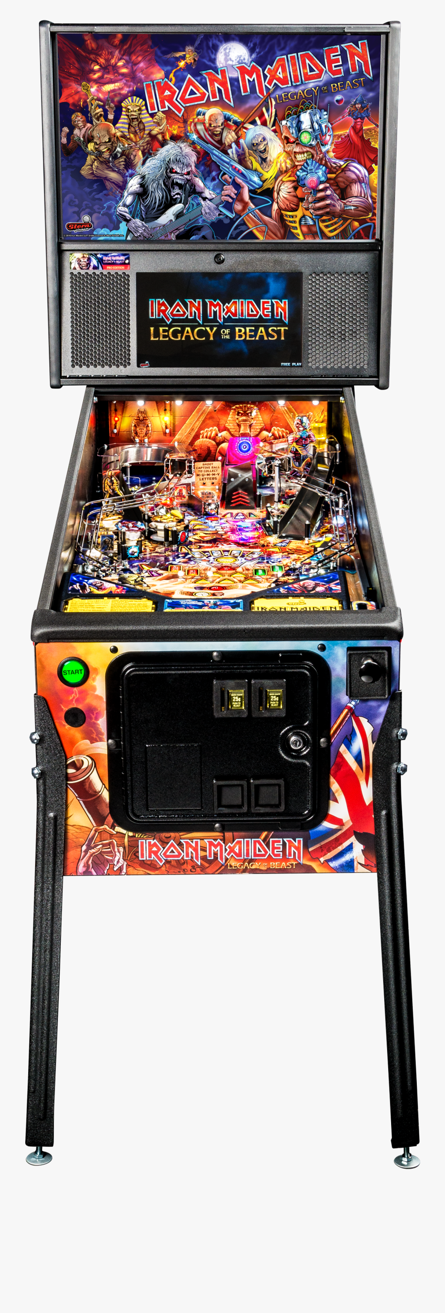 Iron Maiden Clipart Transparent - Pinball Machine Front View, Transparent Clipart