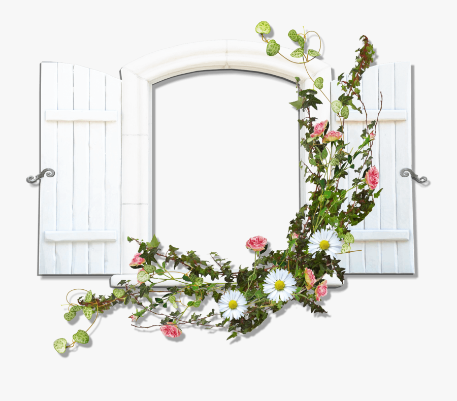 Window Frame With Flowers - Window Frames With Flowers, Transparent Clipart