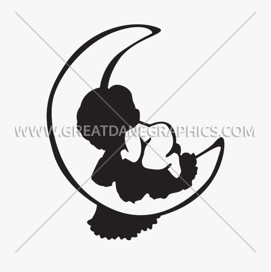 Sleeping Clipart Moon - Moon Baby Clipart Black And White, Transparent Clipart