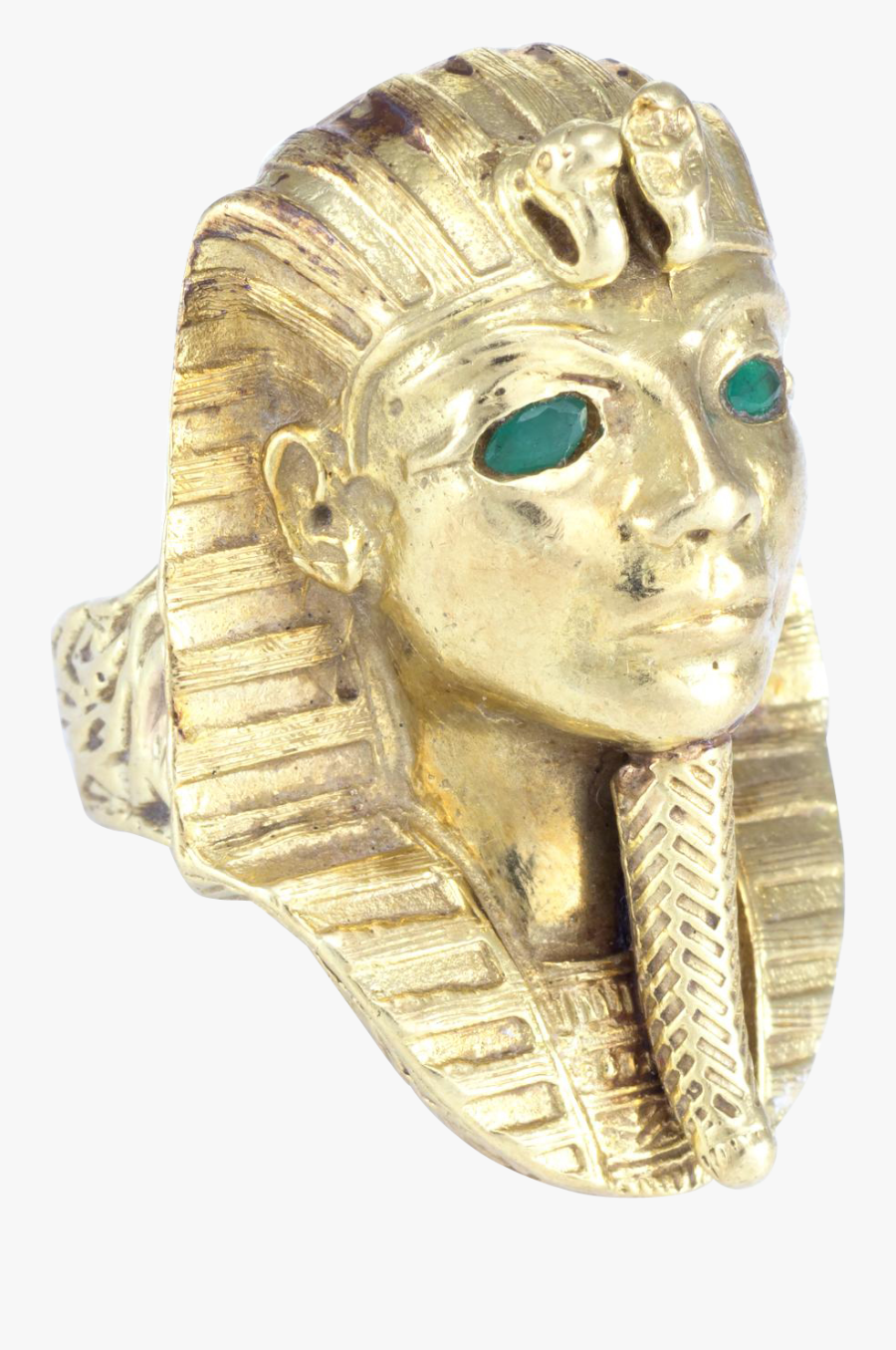 Egyptian Pharaoh King Tut Bust Ring Vintage 14 Karat - Mask, Transparent Clipart