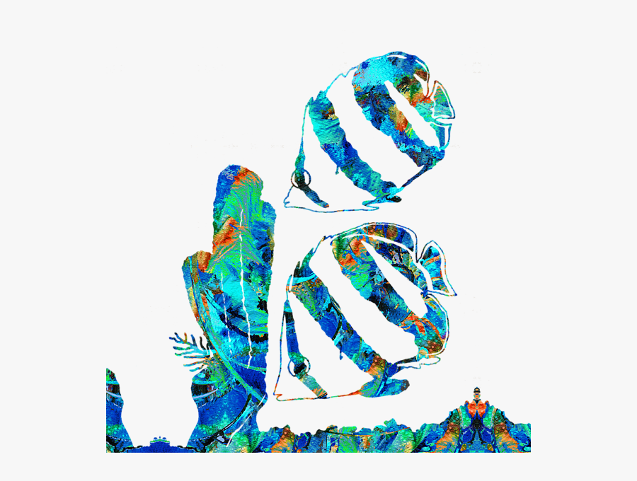 Blue Angels Fish Art By Sharon Cummings - Illustration, Transparent Clipart