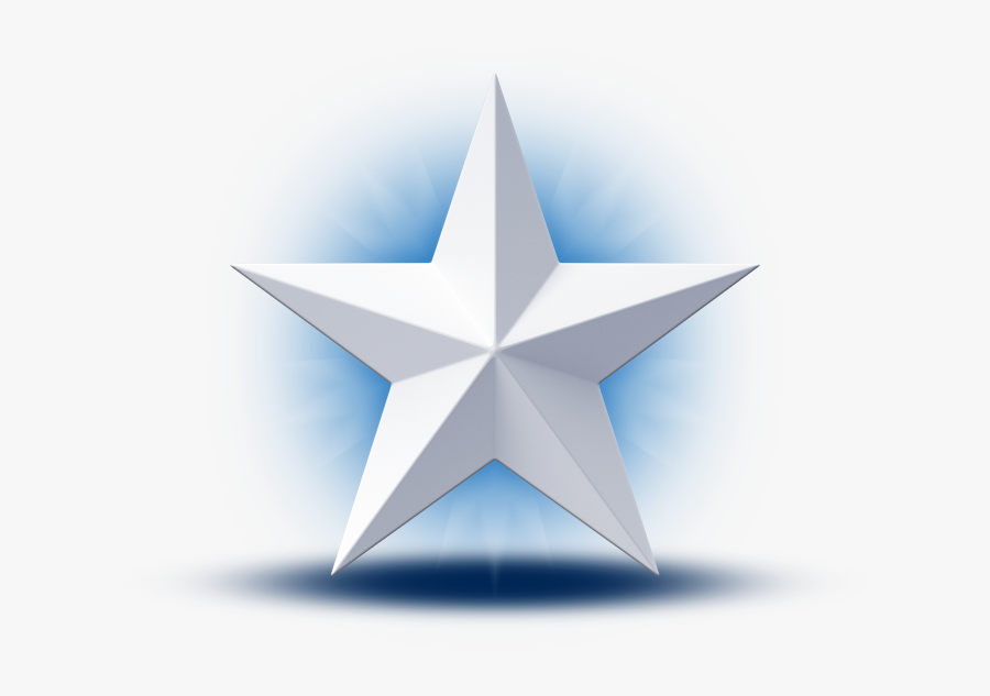 3d White Benefit Star Featuredcontent - 3d White Star Png, Transparent Clipart
