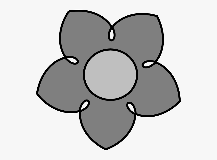 Gray Flower Cliparts - Flower Clip Art Gray, Transparent Clipart