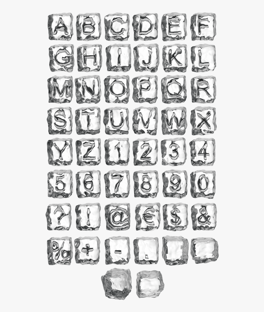 Clip Art Cube Font - Ice Cube Letters, Transparent Clipart