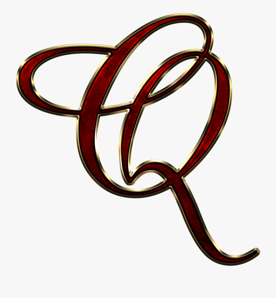 Capital Letter Q Red Clipart , Png Download - Letter Q Calligraphy Png, Transparent Clipart
