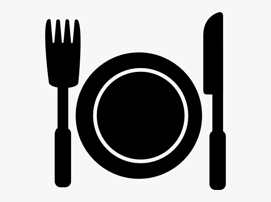 Assiette Clip Art At - Table Setting Silhouette, Transparent Clipart