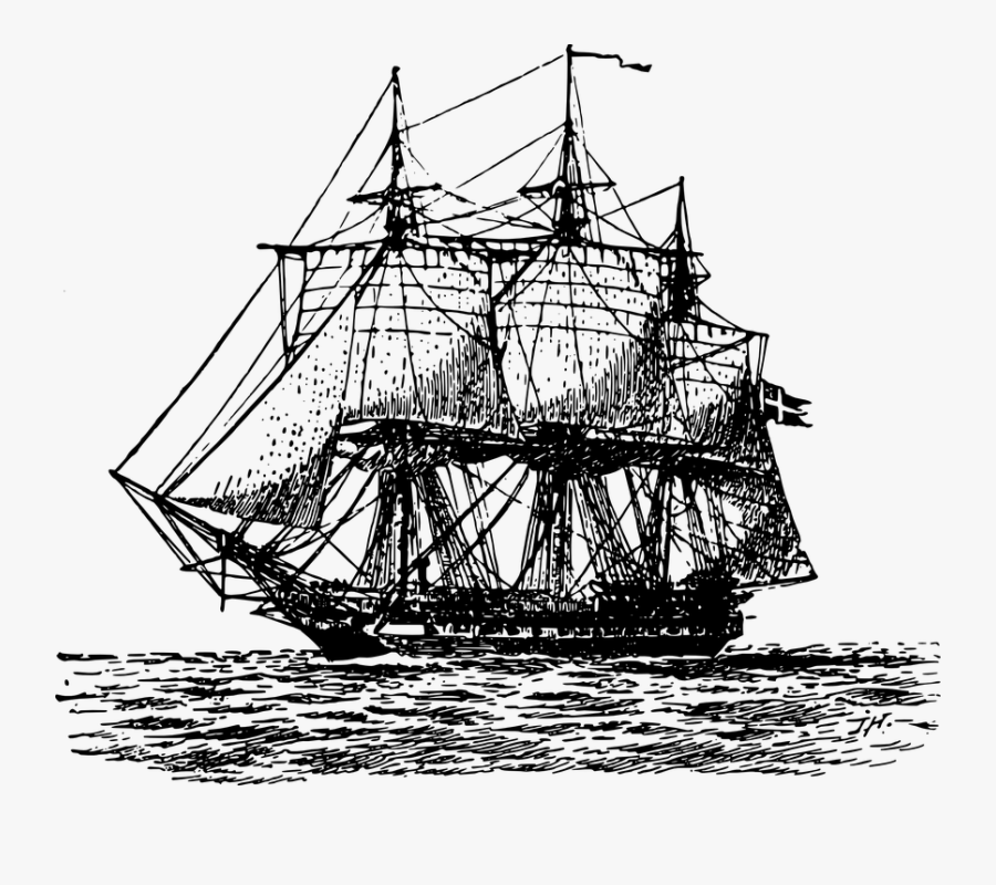 Frigate, Maritime, Sailing, Ship, Sailing Boat - Frigate Clipart, Transparent Clipart