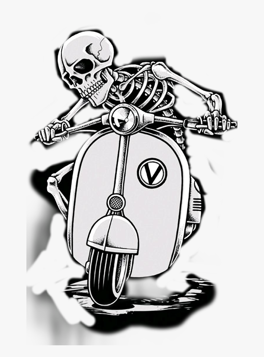 #skeleton#scooter - Logo Skull Vespa, Transparent Clipart