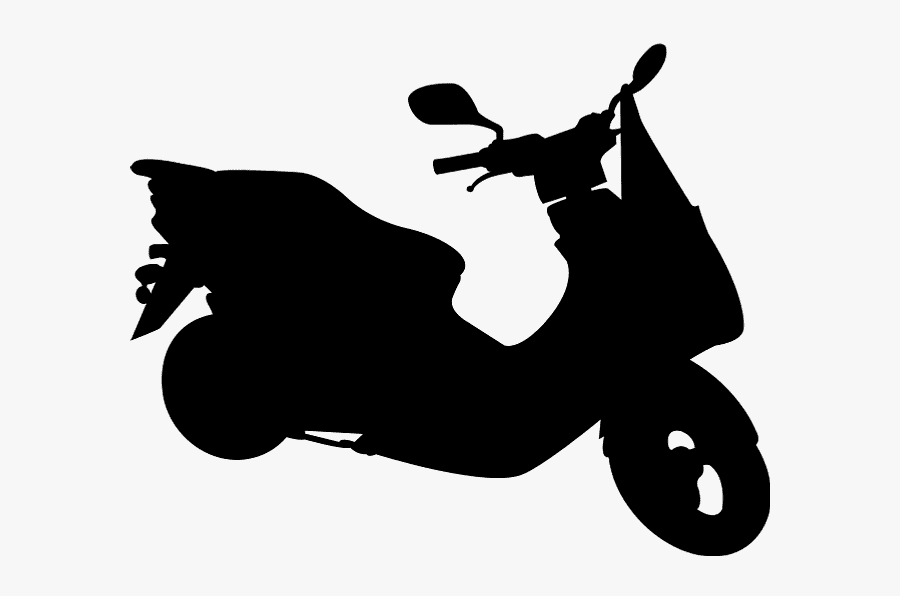 Silhouette Scooter, Transparent Clipart