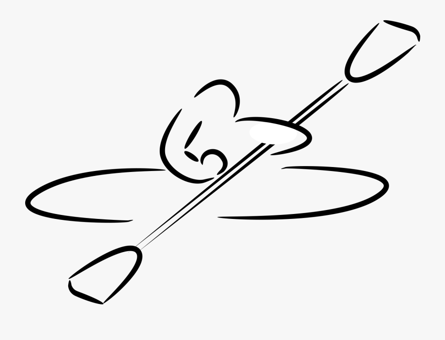 Kayaking Clipart Black And White - Kayak Lineart, Transparent Clipart
