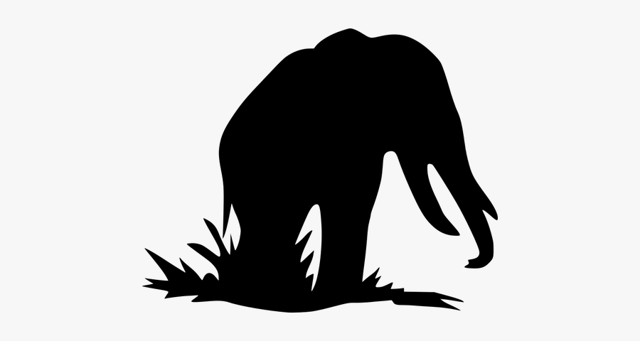 Sitting Elephant Silhouette - Black Animal Clipart Png, Transparent Clipart