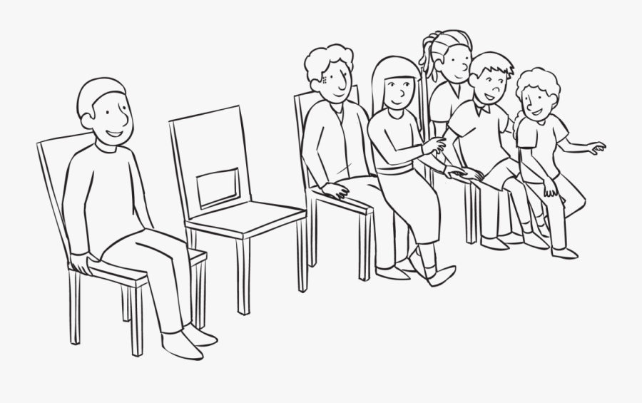 Group Of People Sitting Png -back People Sitting On - Draw A Person Sitting In A Chair, Transparent Clipart