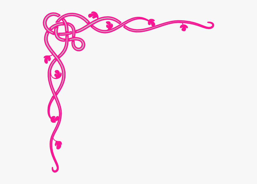 Hot Pink Swirl - Red Corner Border Png, Transparent Clipart