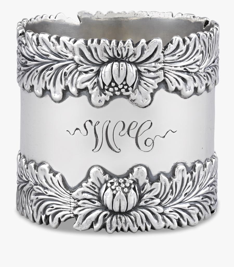 Chrysanthemum Sterling Silver Napkin Ring By Tiffany - Birthday Cake, Transparent Clipart