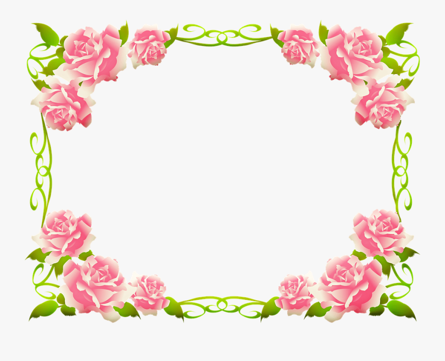 Png Pink Roses Frame Love Pictures Wwwpicturesbosscom - Pink Floral Page Bo...