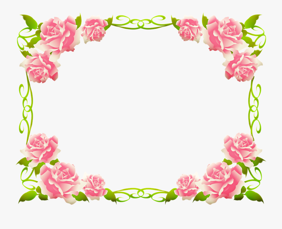 Png Pink Roses Frame Love Pictures Wwwpicturesbosscom - Pink Floral Page Borders, Transparent Clipart