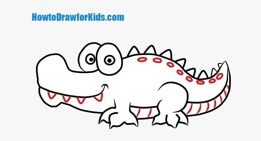 Easy To Draw Clipart Transparent Png - Alligator Drawing For Kids, Transparent Clipart
