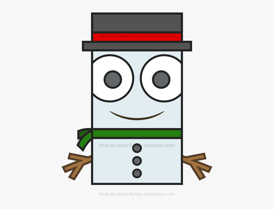 Snowman How To Draw Clipart Transparent Png - Funny Snowman Cartoon Drawings, Transparent Clipart