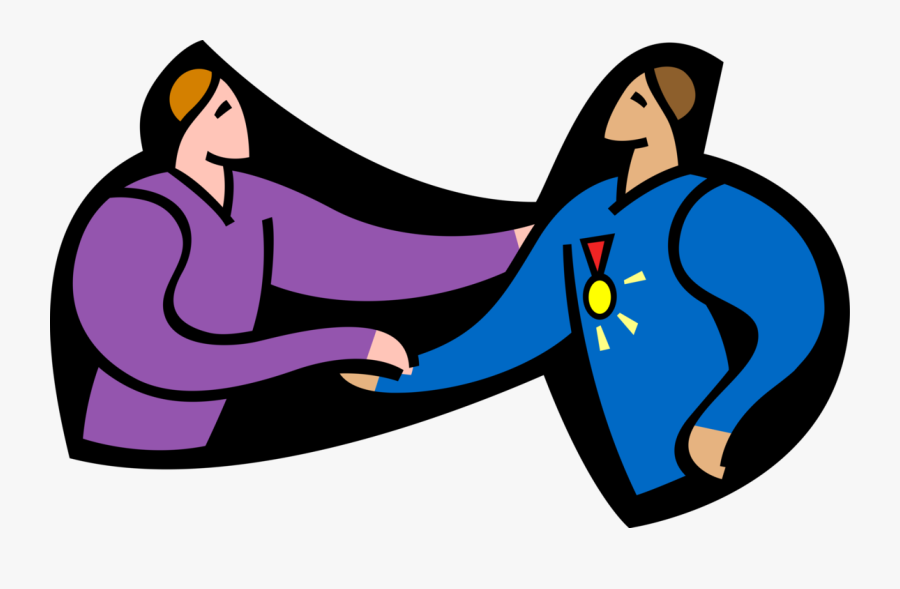 Vector Illustration Of Competing Team Players Shaking - Saludo De Vato Definition, Transparent Clipart
