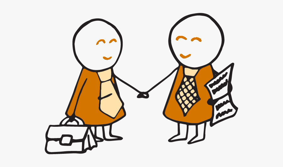 Two People Shaking Hands Cartoon, Transparent Clipart