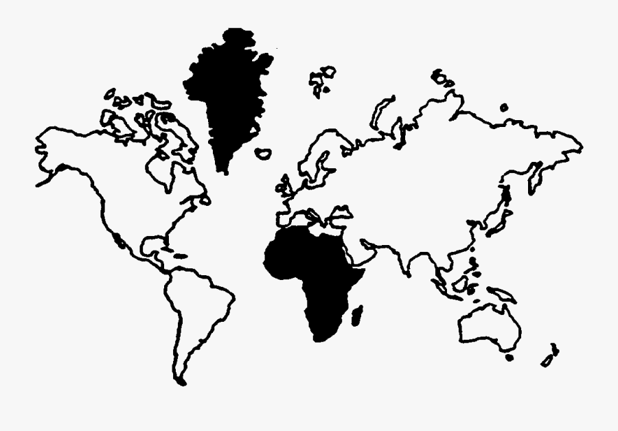 World Map Clipart World View - Greenland Vs Africa Map, Transparent Clipart