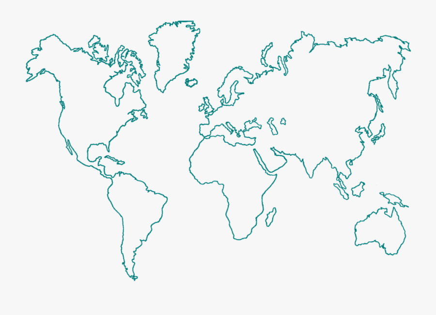 Map Of World - World Map Contour Lines, Transparent Clipart