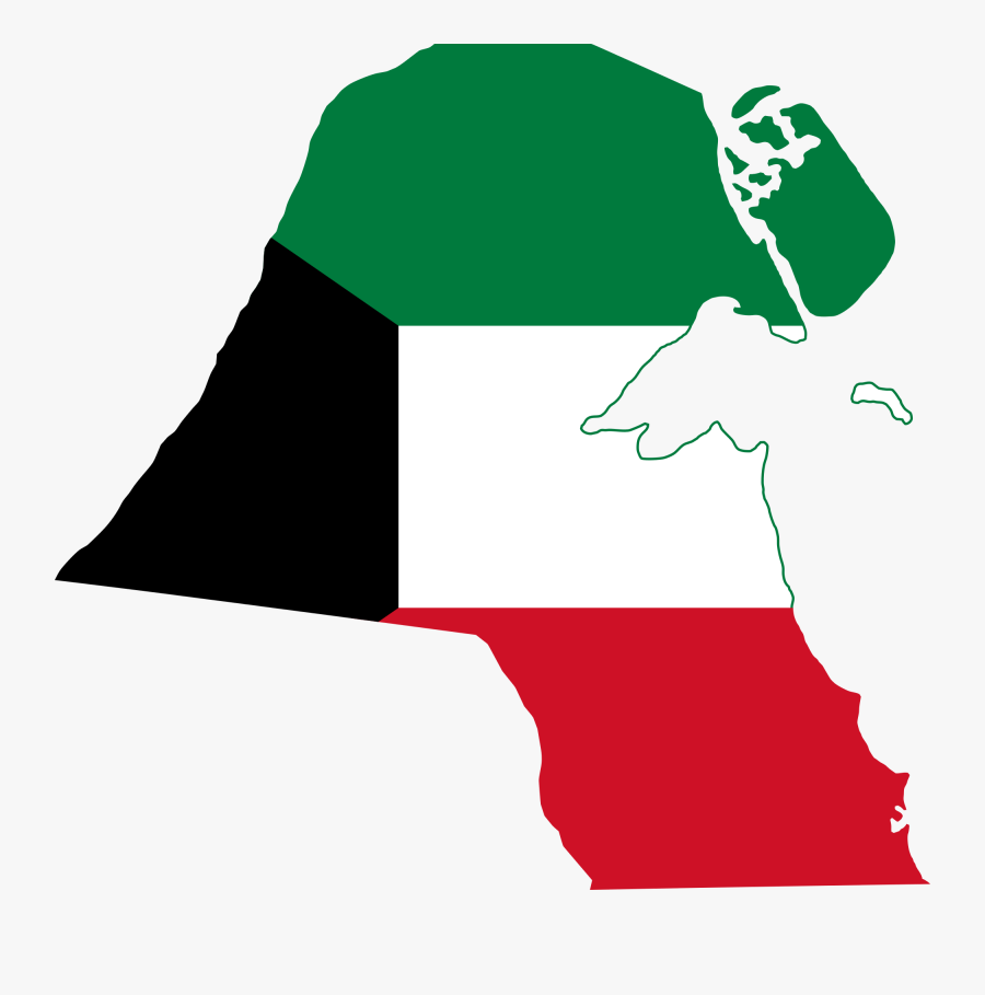 Transparent Map Clipart Png - Kuwait Map And Flag, Transparent Clipart