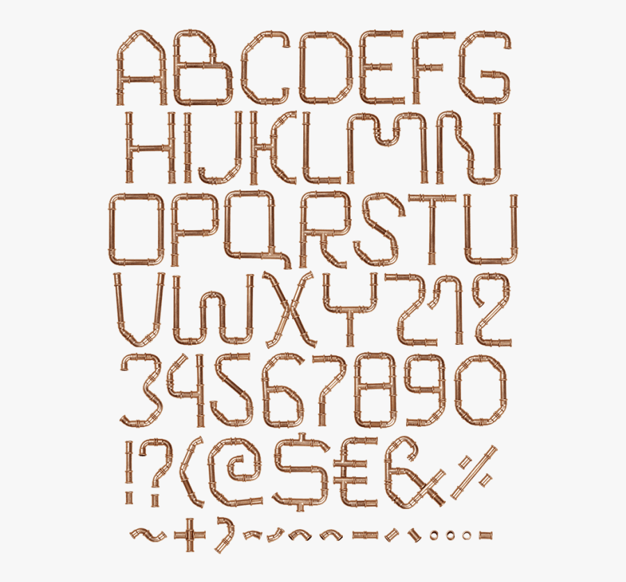 Clip Art Copper Pipe Font Handmadefont - Art, Transparent Clipart