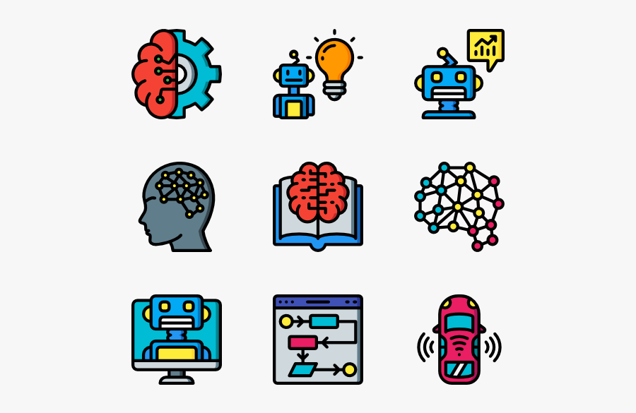Brain Icons Free Vector - Icon Transparent Background Artificial Intelligence, Transparent Clipart