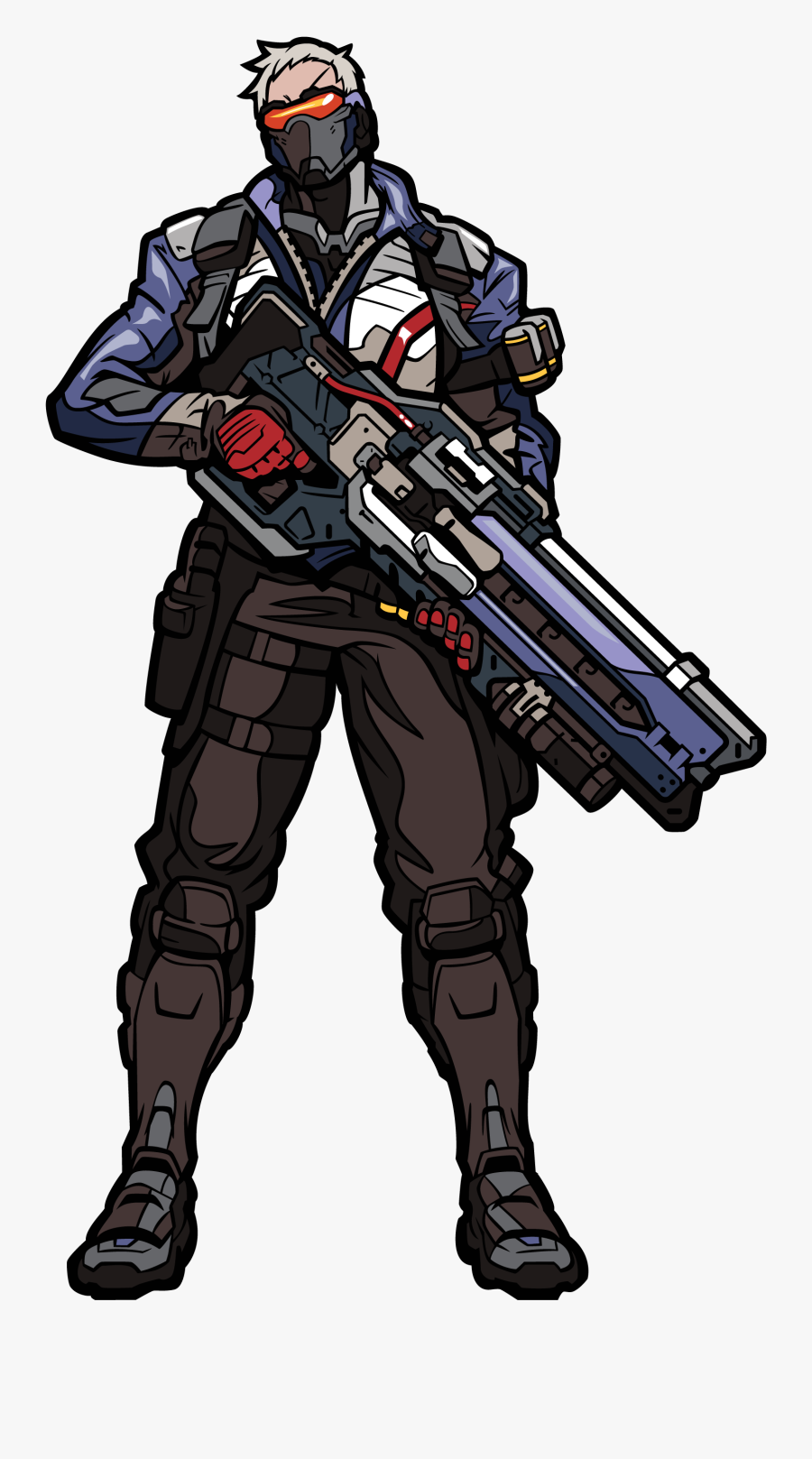 Transparent Soldier 76 Png - Overwatch Soldier 76 Art, Transparent Clipart