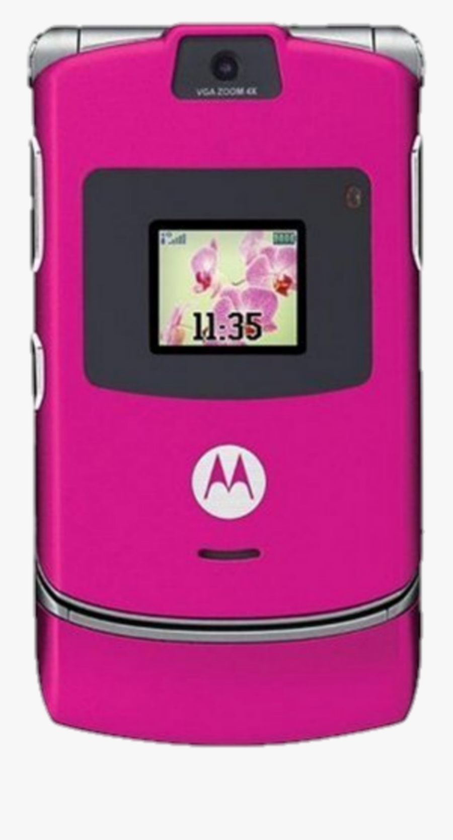 #flipphone #phone #motorola #moto #razr #2000s #nostalgia - Hot Pink Razor Phone, Transparent Clipart