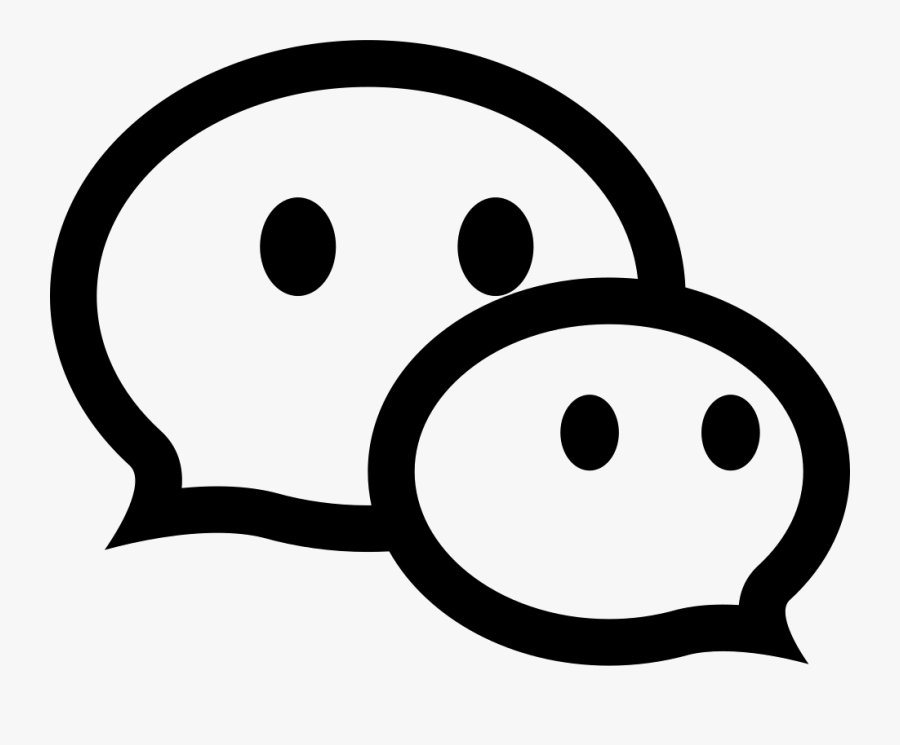 Wechat Logo Black And White, Transparent Clipart