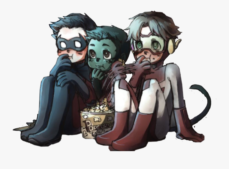 #cuties #youngjustice #robin #beast Boy #impulse #freetoedit - Cartoon, Transparent Clipart
