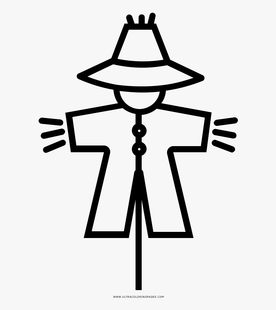 Scarecrow Coloring Page - Desenho Espantalho, Transparent Clipart