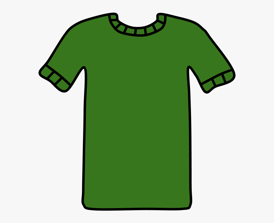 T-shirt, Collar And Sleeve Striped Detail, Green - Illustration, Transparent Clipart